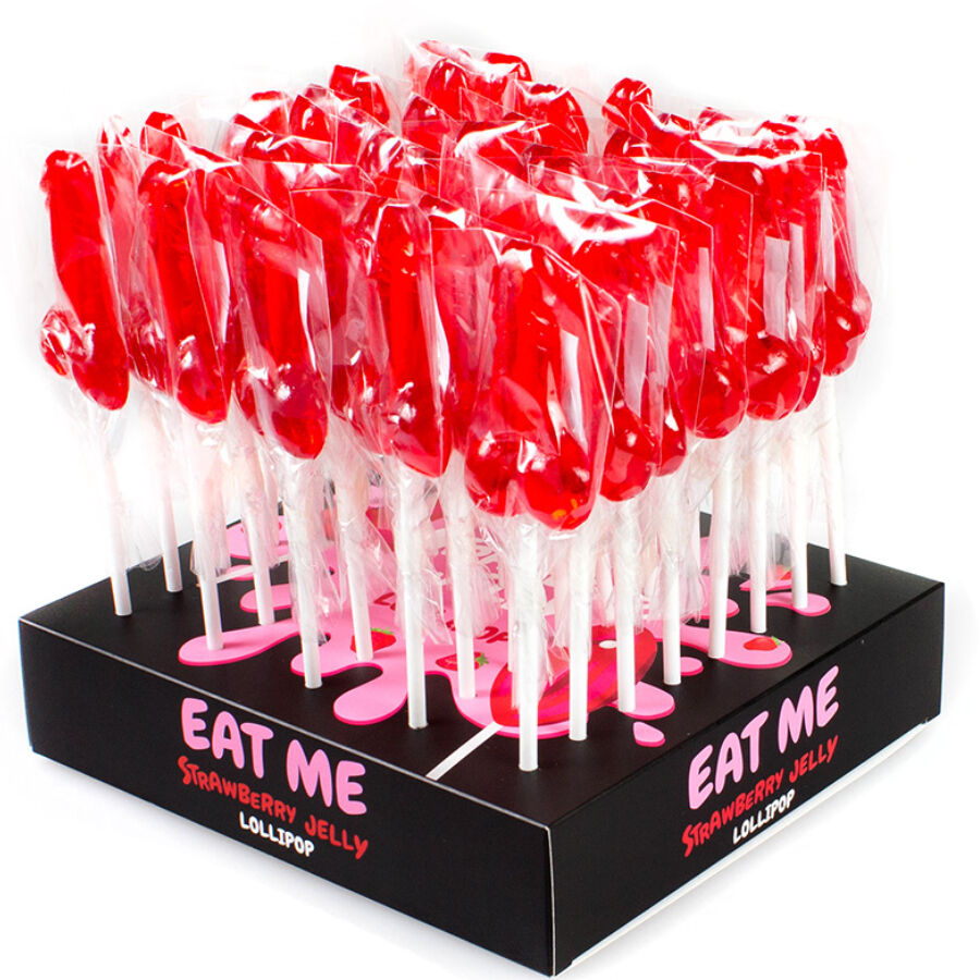 Secret Play – Présentoir de 40 Sucettes en forme de Pénis - Fraise
