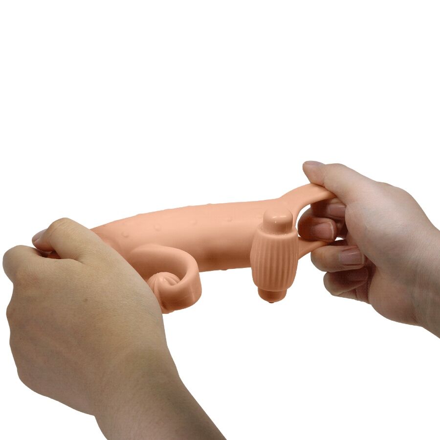 Romance - Gaine de Pénis Vibrant avec Anneau Testiculaire - Beige