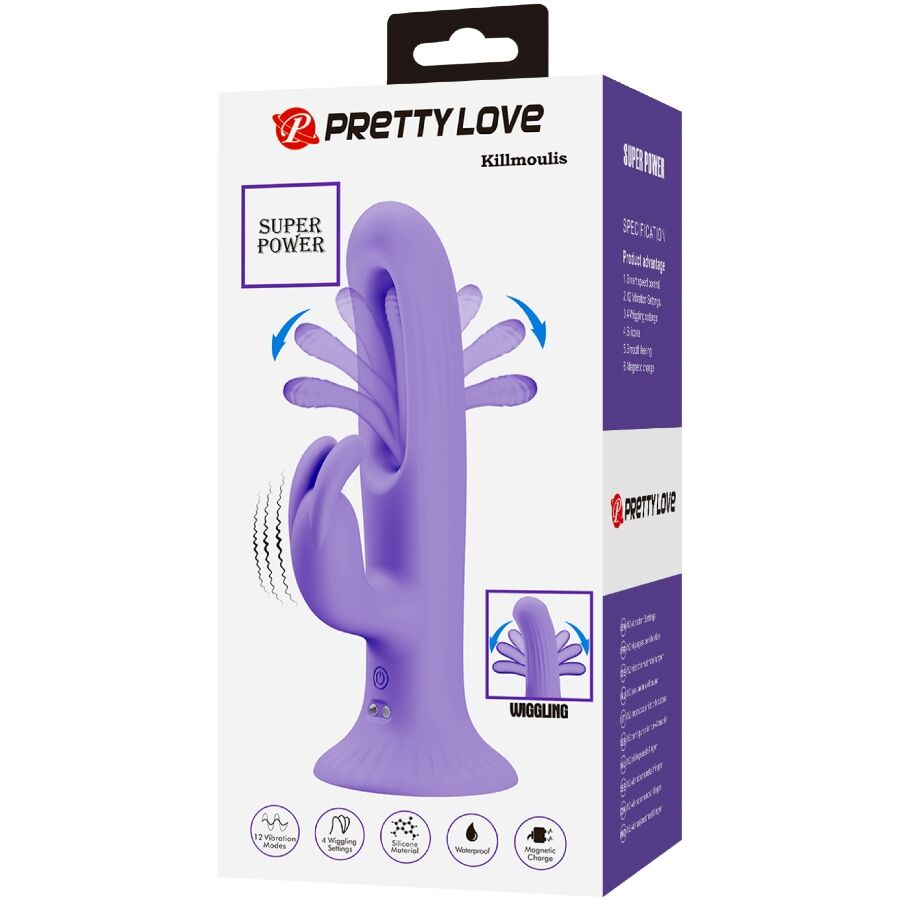 Vibrateur Lapin Killmoulis Violet 12 Modes - Pretty Love