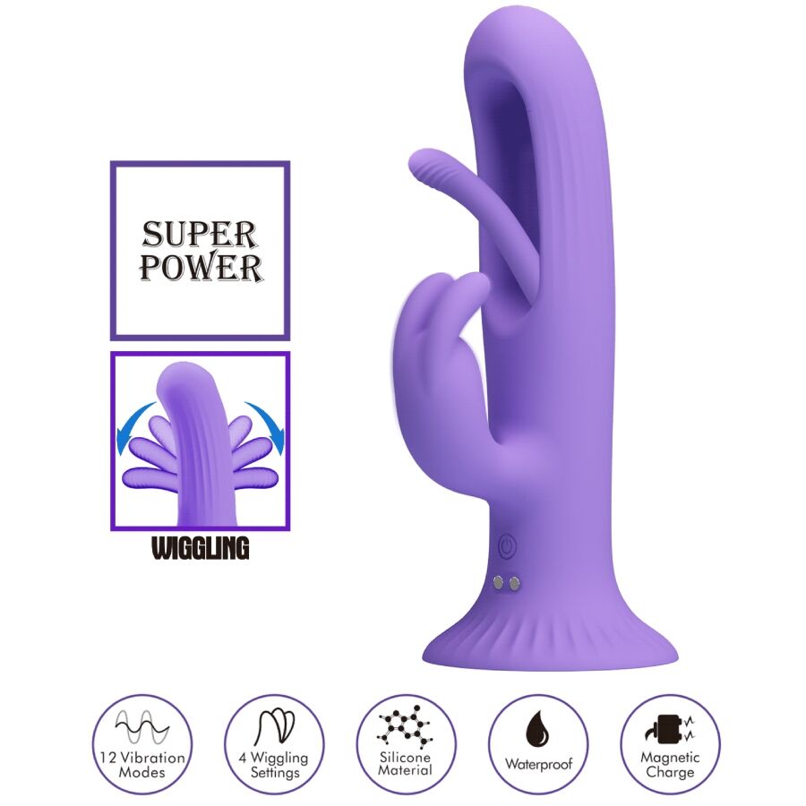 Vibrateur Lapin Killmoulis Violet 12 Modes - Pretty Love