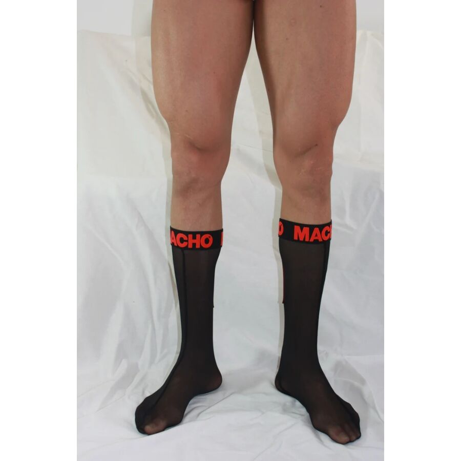 Chaussettes Fetish Semi-Transparentes Noir/Rouge - Macho - MACHO UNDERWEAR