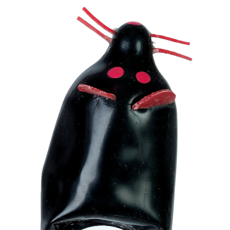 Préservatif Fantaisie Peint Main Souris Noire XL - Condomerie - CONDOMERIE