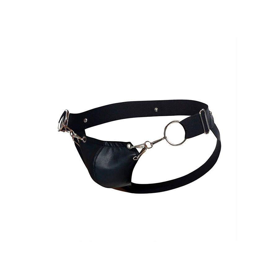 Jockstrap Cuir Snap Dngeon Noir - MaleBasics - MOB