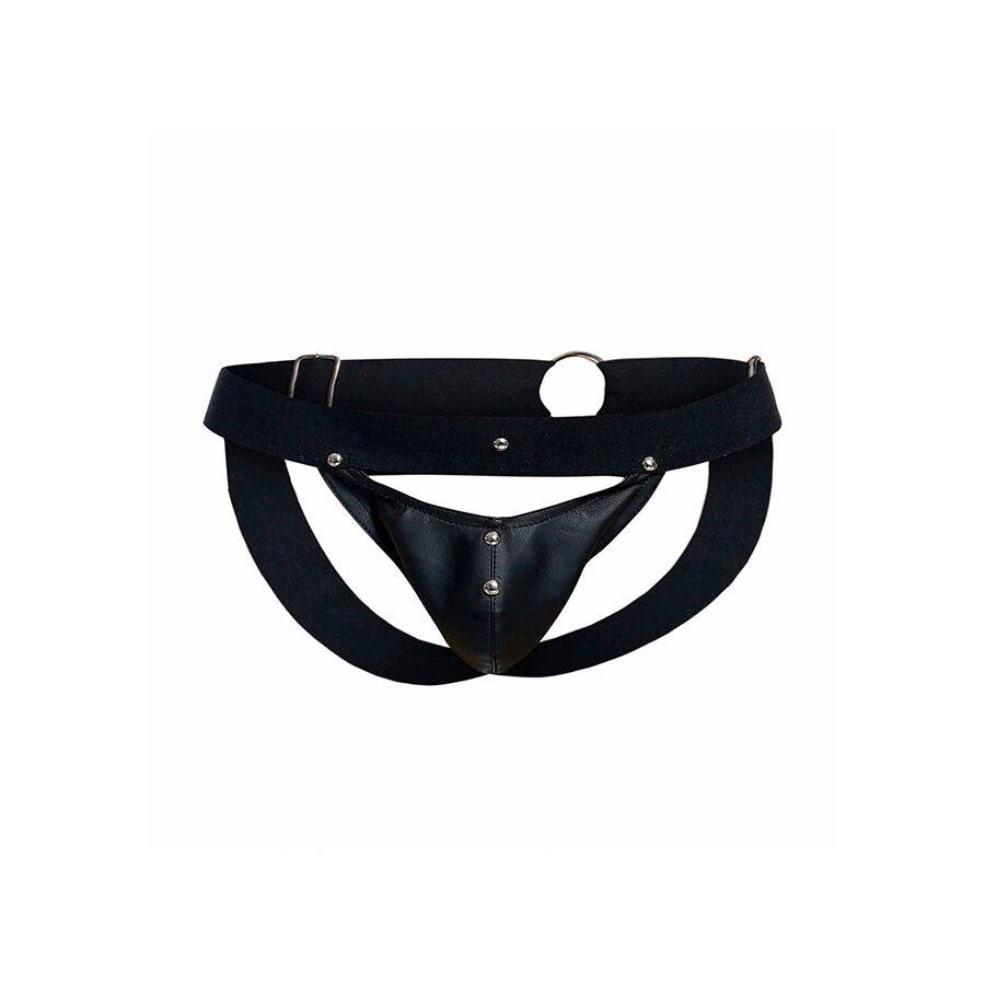 Jockstrap Peekabo Similicuir Noir Taille Unique - Dngeon - MOB