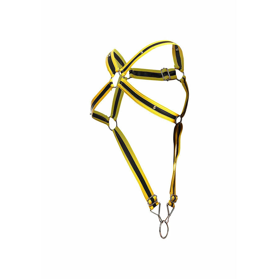 Harnais Pénis Croisé Jaune Dungeon - MaleBasics - MOB