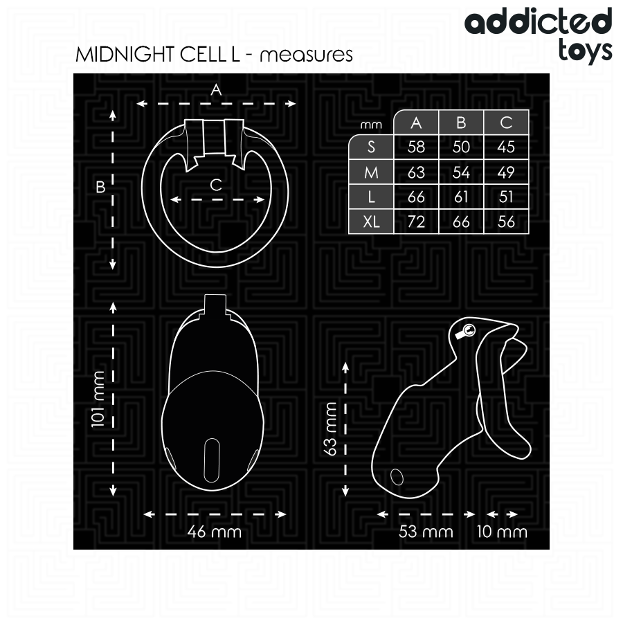 Cage de Chasteté Midnight Cell Taille L - Addicted Toys