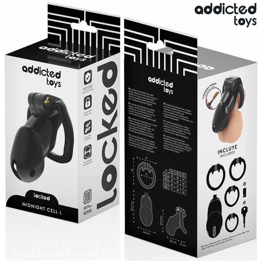 Cage de Chasteté Midnight Cell Taille L - Addicted Toys