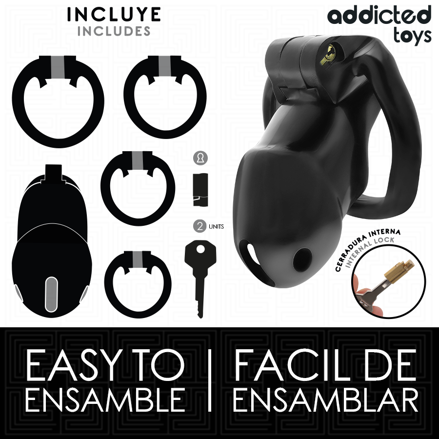 Cage de Chasteté Midnight Cell Taille M - Addicted Toys