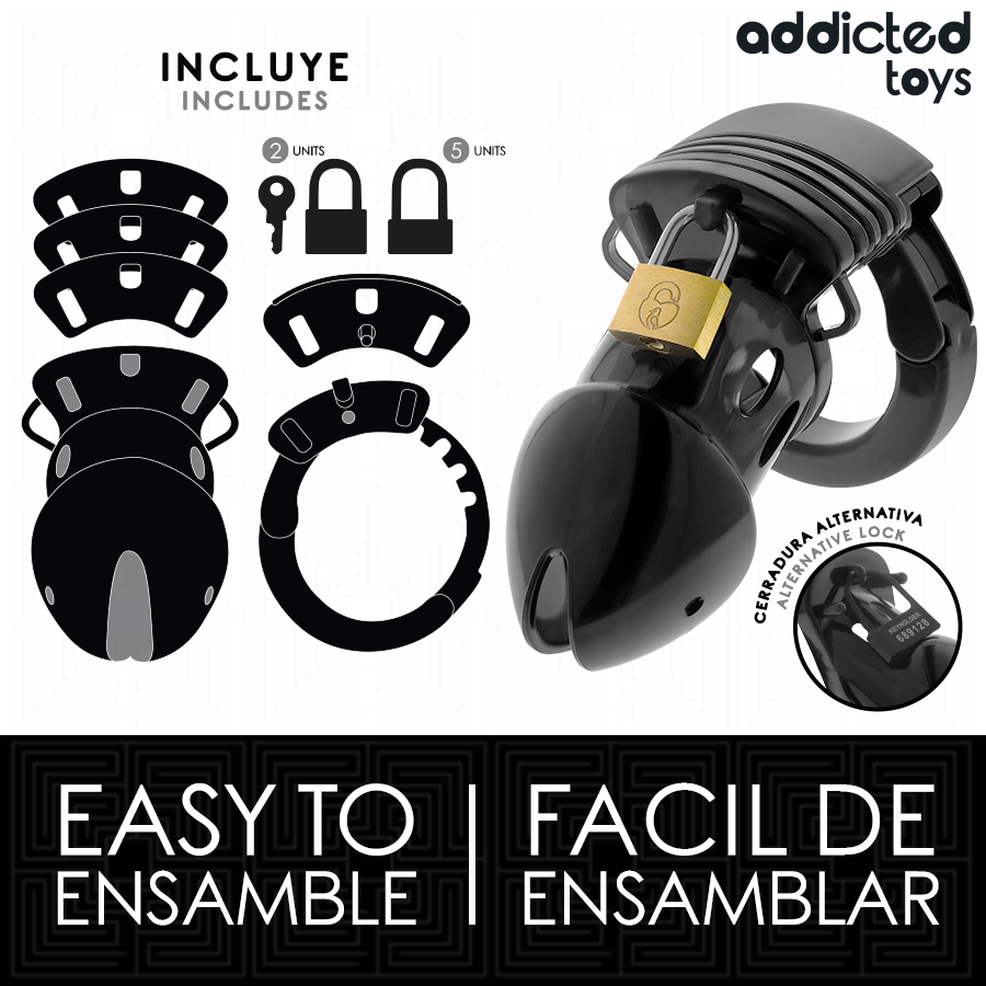 Cage de Chasteté Locked Réglable 7,5cm - Addicted Toys