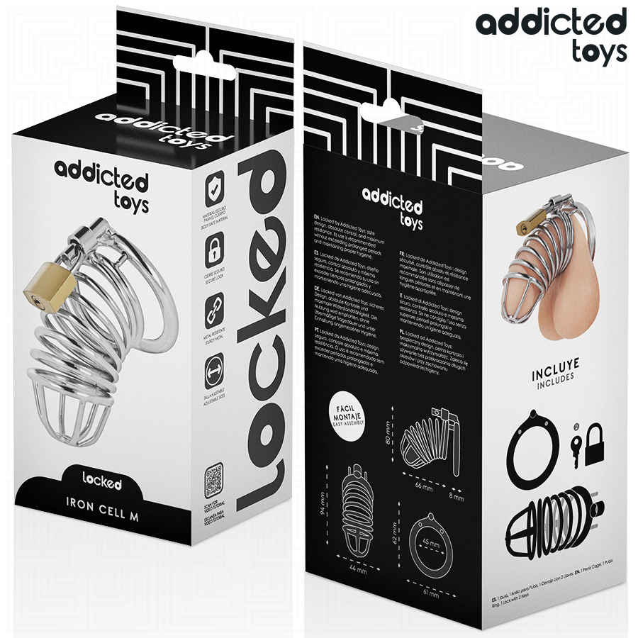 Cage de Chasteté Iron Cell Métal Taille M - Addicted Toys