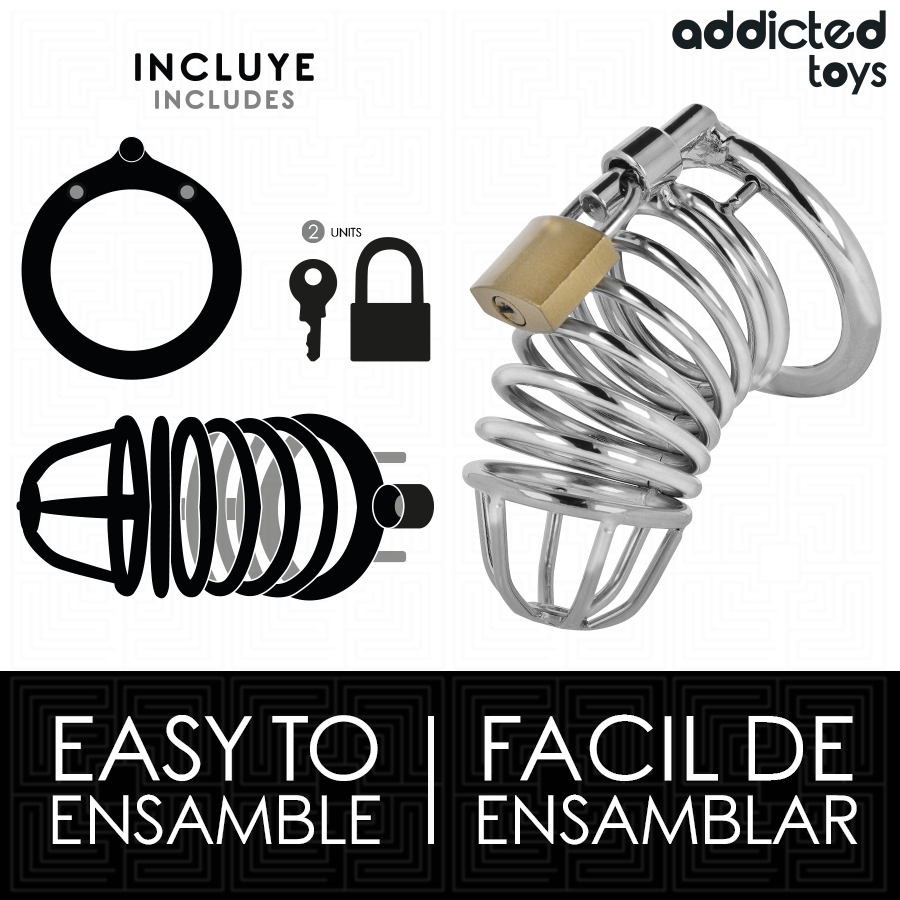 Cage de Chasteté Iron Cell Métal Taille M - Addicted Toys