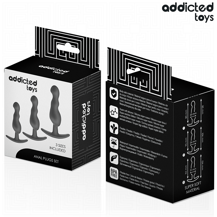 Lot 3 Plugs Anals Progressifs Modèle 1 - Addicted Toys
