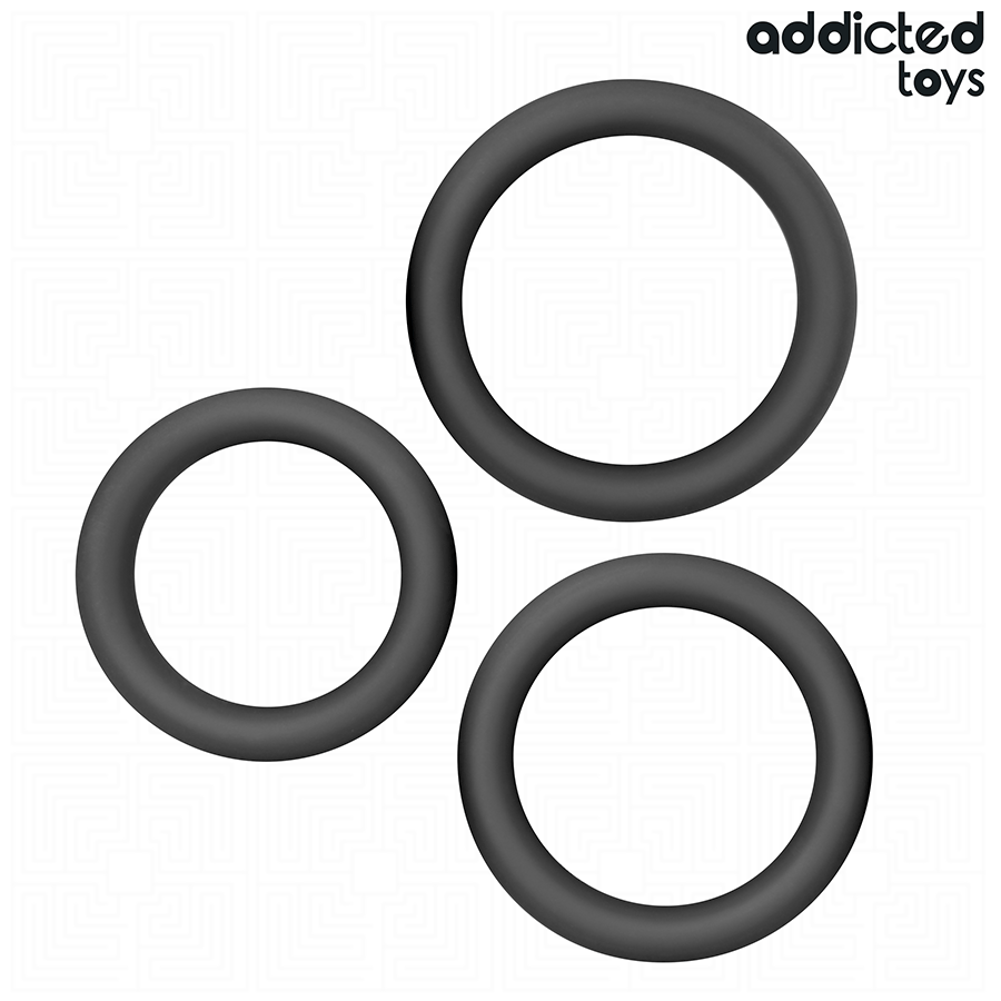 Anneaux Péniens Plats Silicone Lot de 3 - Addicted Toys
