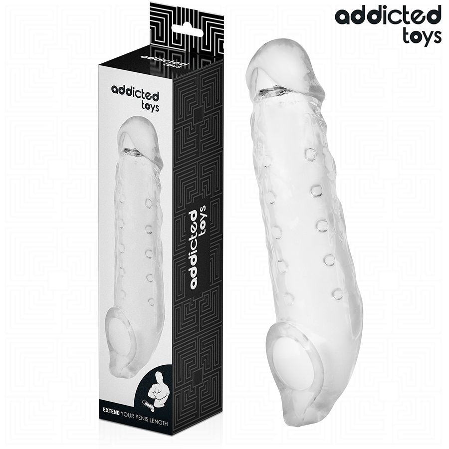 Gaine Extension Pénis Transparente Taille S 23cm - Addicted Toys