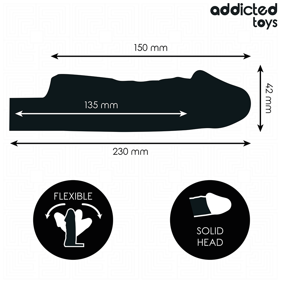 Gaine Extension Pénis Transparente Taille S 23cm - Addicted Toys