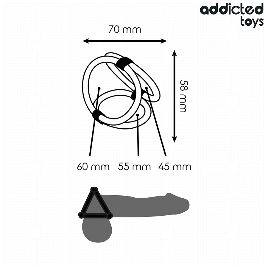 Anneau Pénien Triple Addicted Toys - Addicted Toys