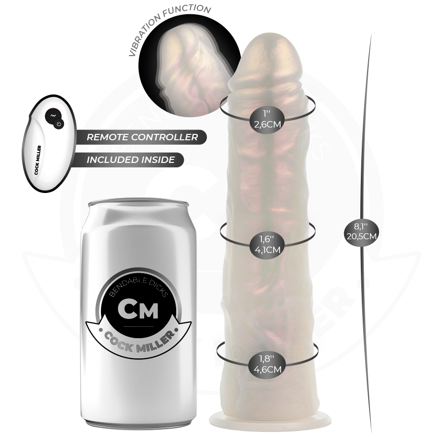 Gode Vibrant Cock Miller Lumineux Blanc 20,5cm - Cock Miller