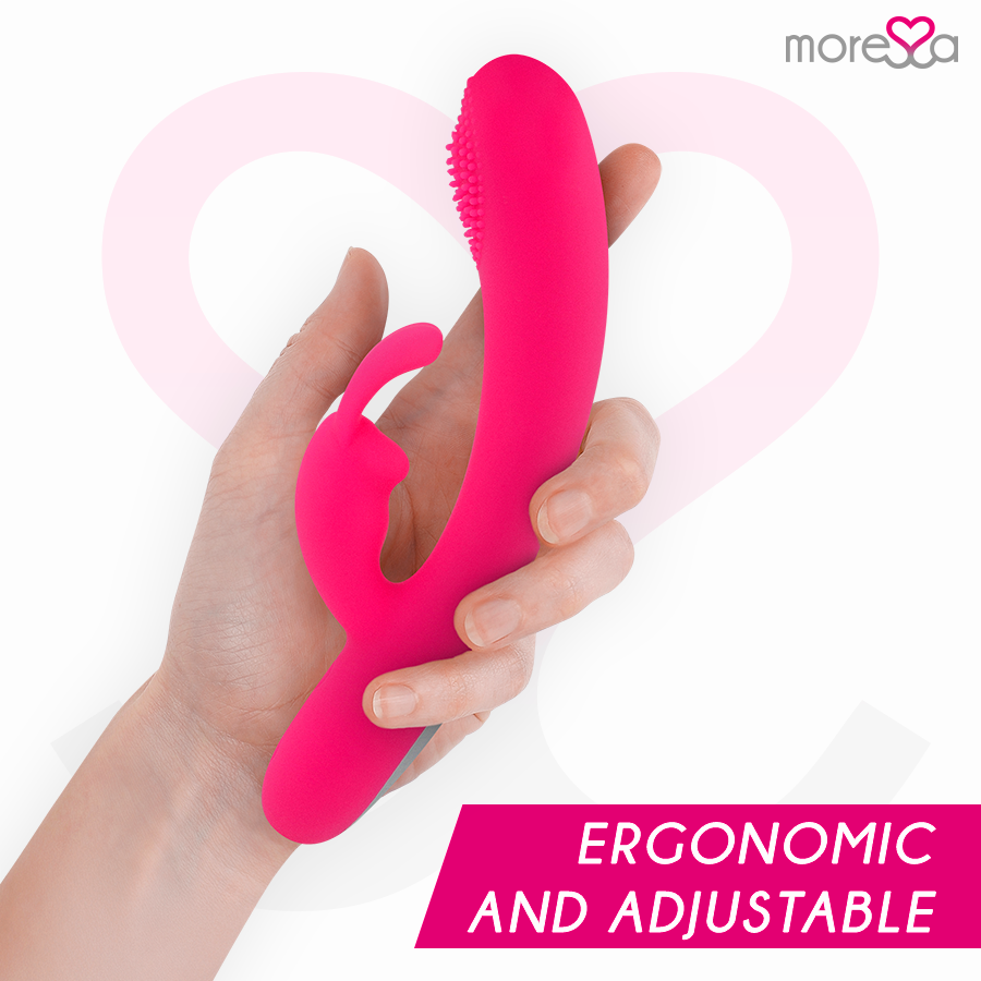 Vibromasseur rabbit rechargeable Gino en silicone - Moressa - MORESSA