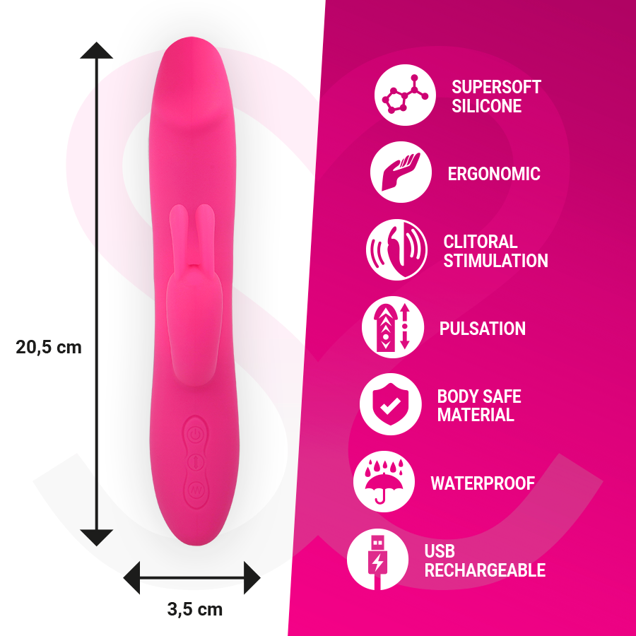 Vibromasseur rabbit rechargeable Molly en silicone - Moressa - MORESSA