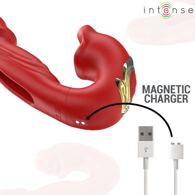 Vibrateur Double Nathy Bouche Stimulante Rouge - Intense