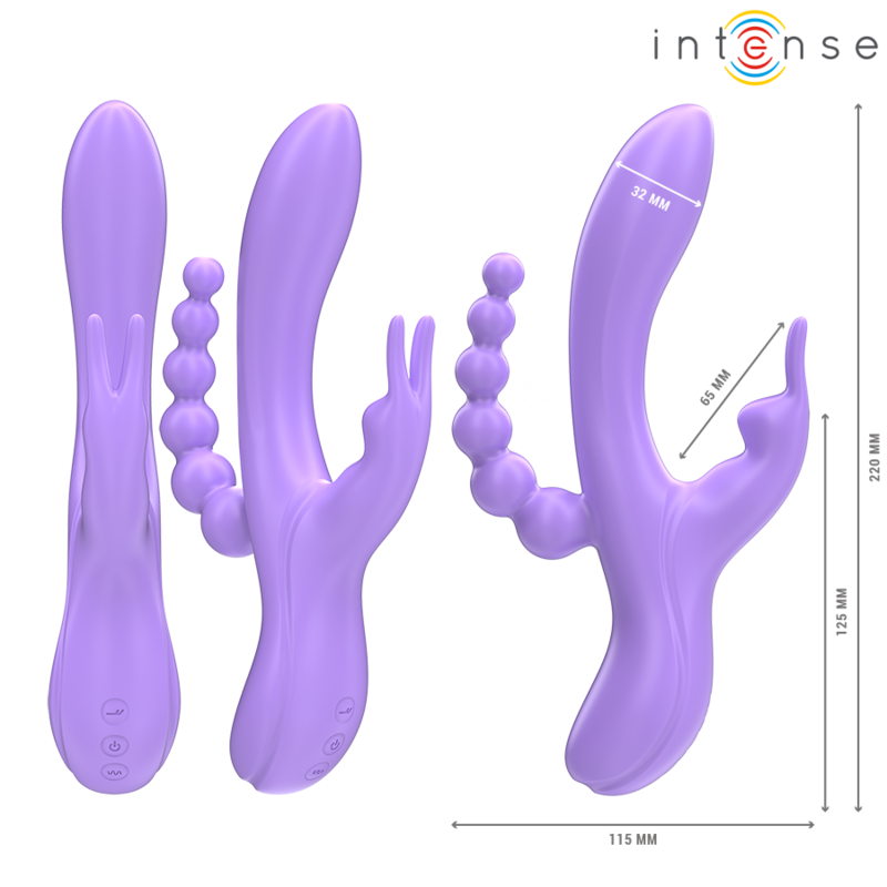 Vibromasseur Triple Stimulation Miko Violet - Intense