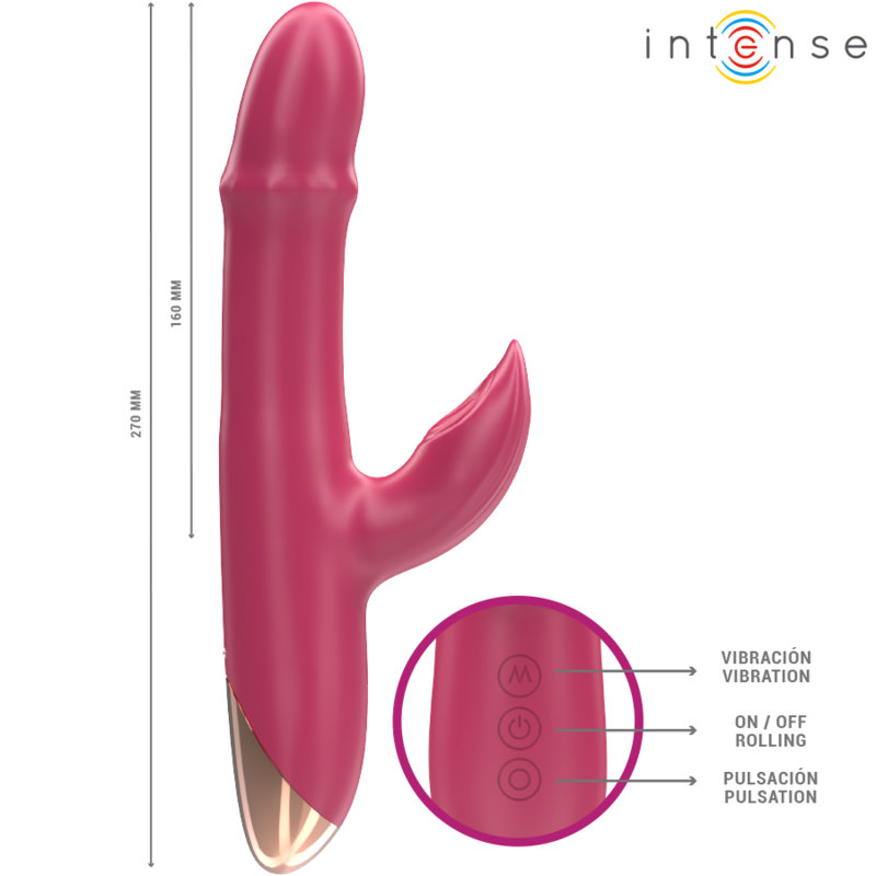 Vibrateur Multifonction Chloe 3 en 1 Rouge - Intense