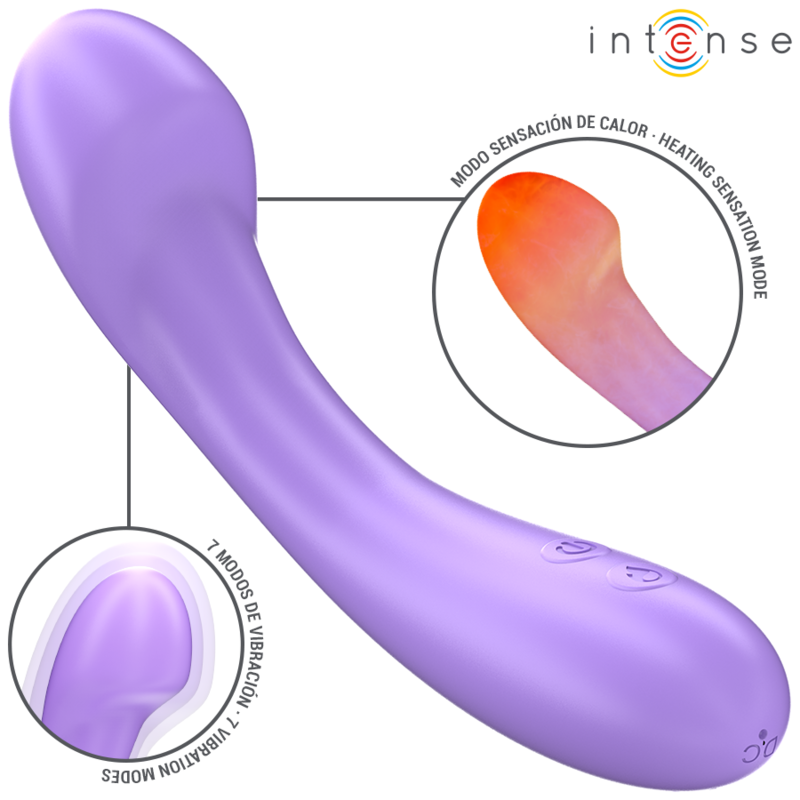 Vibromasseur Chauffant Becky 19cm Violet 7 Modes - Intense