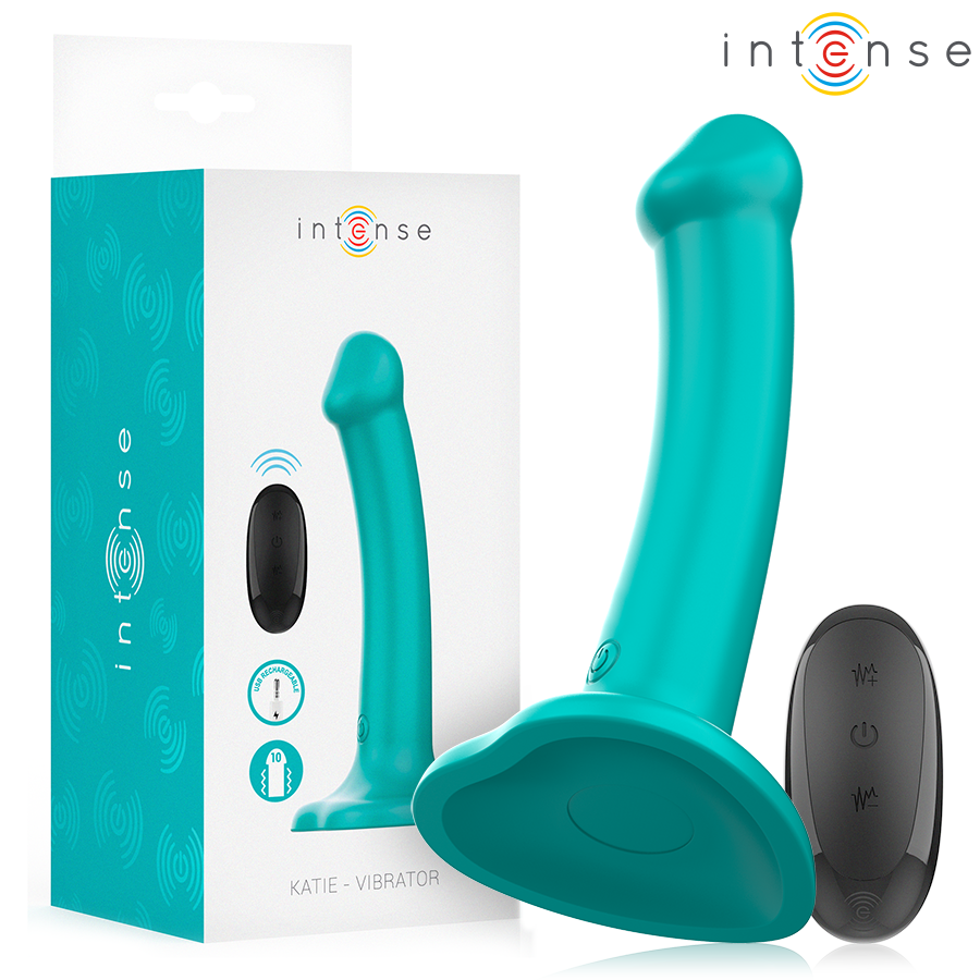Vibromasseur Katie avec Ventouse 10 Vibrations Bleu - Intense