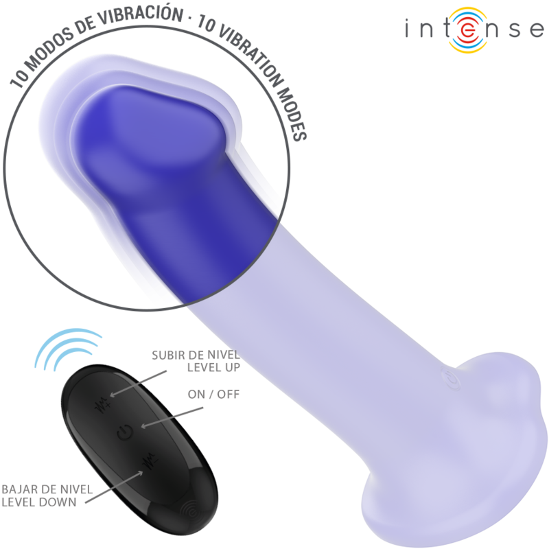 Vibromasseur Victoria avec Ventouse Bleu Foncé - Intense