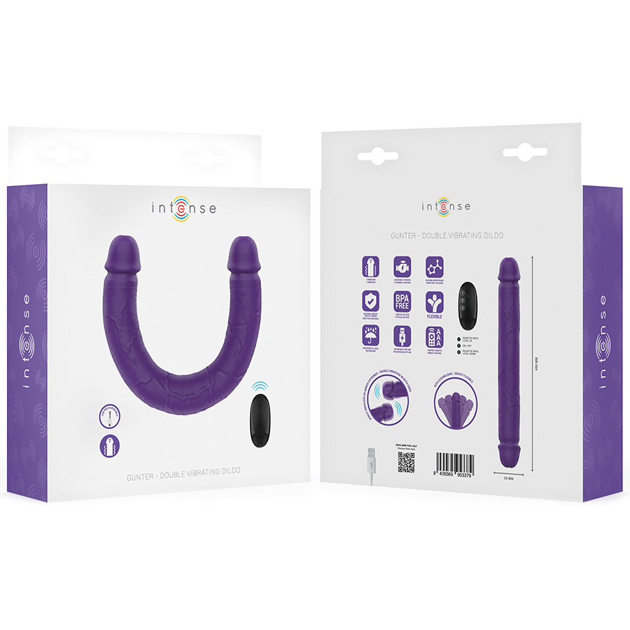 Gode Double Vibrant Gunter 40cm Violet - Intense