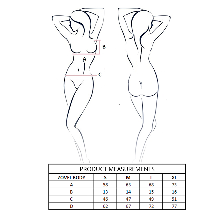 Body Maille Transparente Zovel Noir S/M - Passion