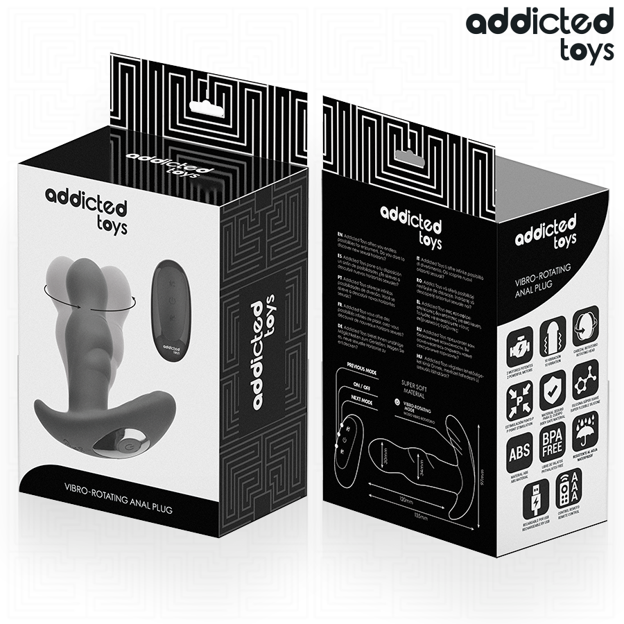 Plug Anal Vibrant Rotatif avec Télécommande - Addicted Toys