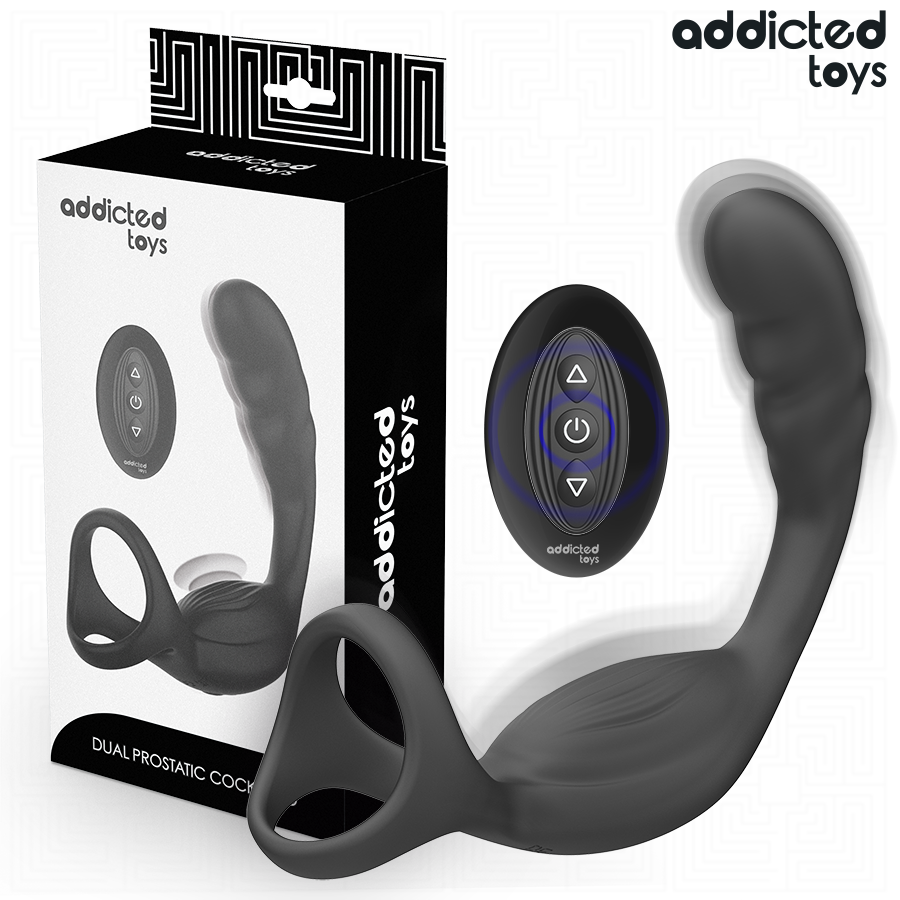 Anneau Pénien Vibrant Prostatique Double avec Télécommande - Addicted Toys