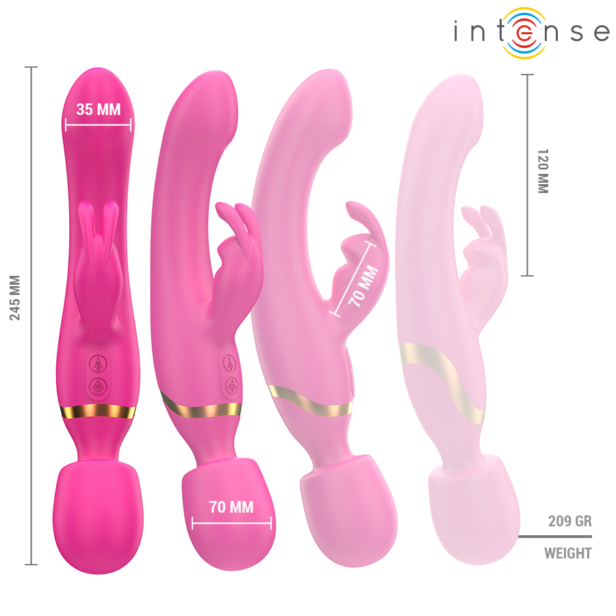 Vibrateur Double Winona Lapin et Baguette - Intense