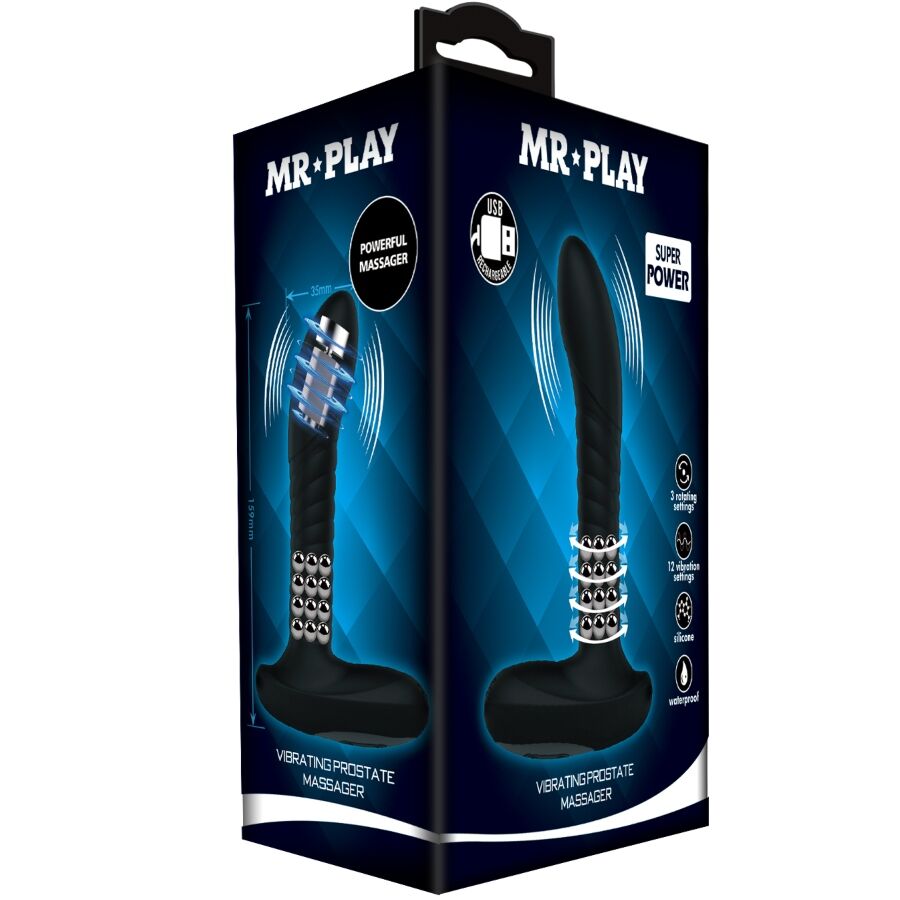 Masseur Prostate Rotatif Mr Play Noir - 12 Vibrations