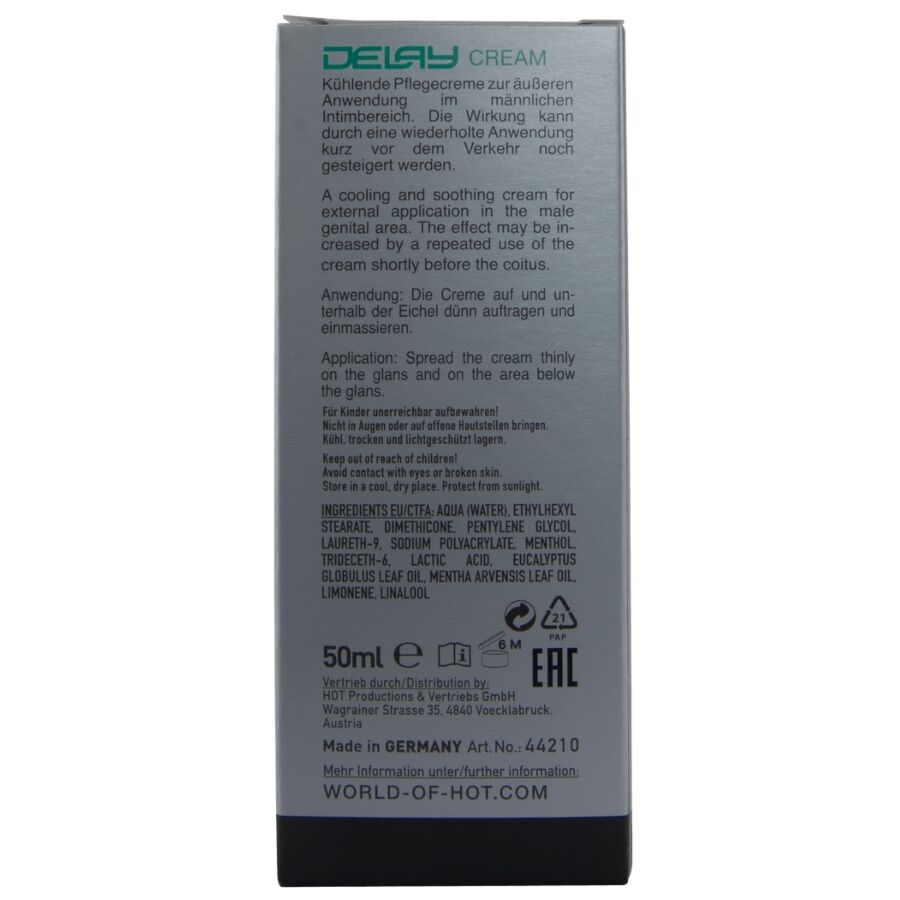 Crème Retardante Masculine HOT 50ml - HOT