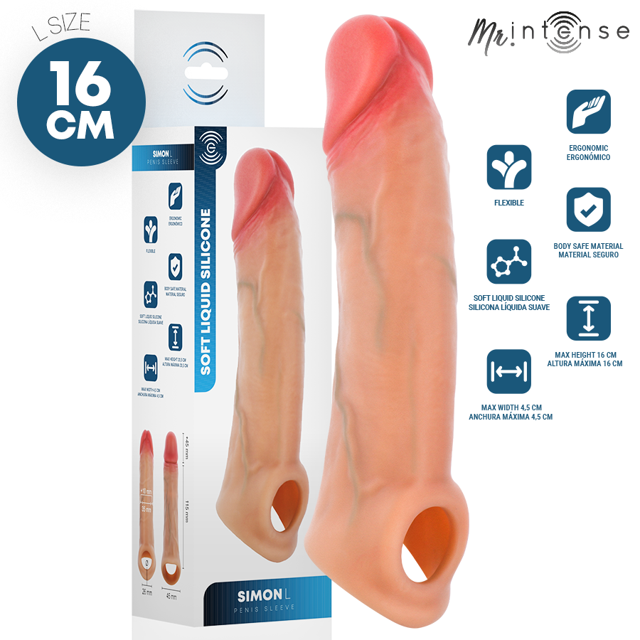 Manchon Pénien Mr Intense Simon L 16cm - 4,5cm Diamètre
