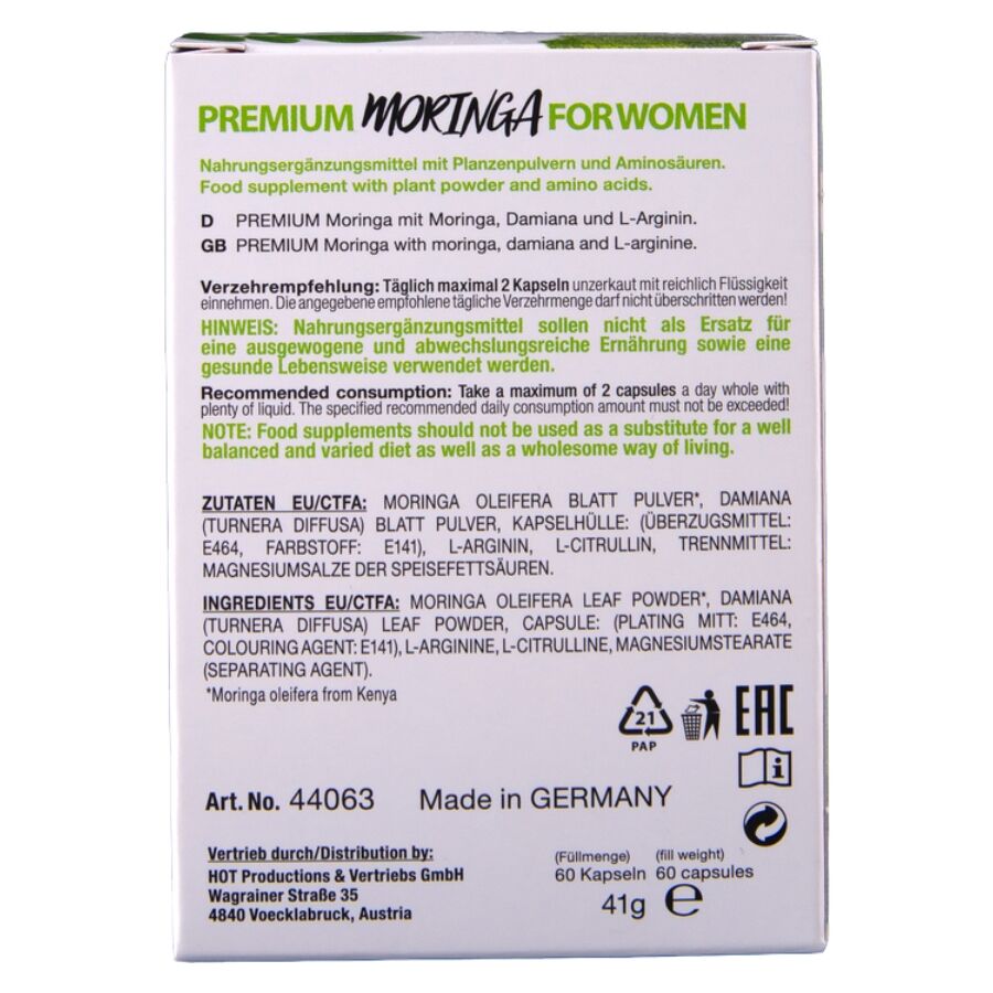 Complément Alimentaire Hot Moringa pour Femme - Hot