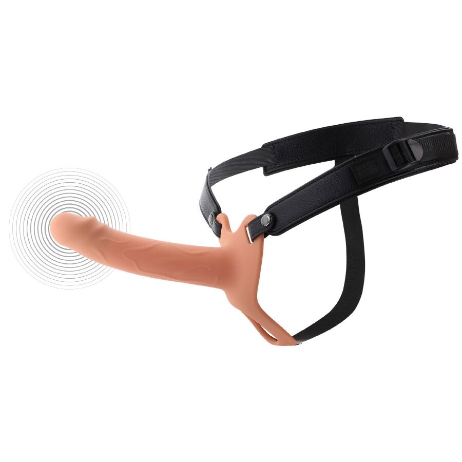 Manchon Pénis Vibrant Inferno avec Strap-On 18cm - Hidden Desire - HIDDEN DESIRE