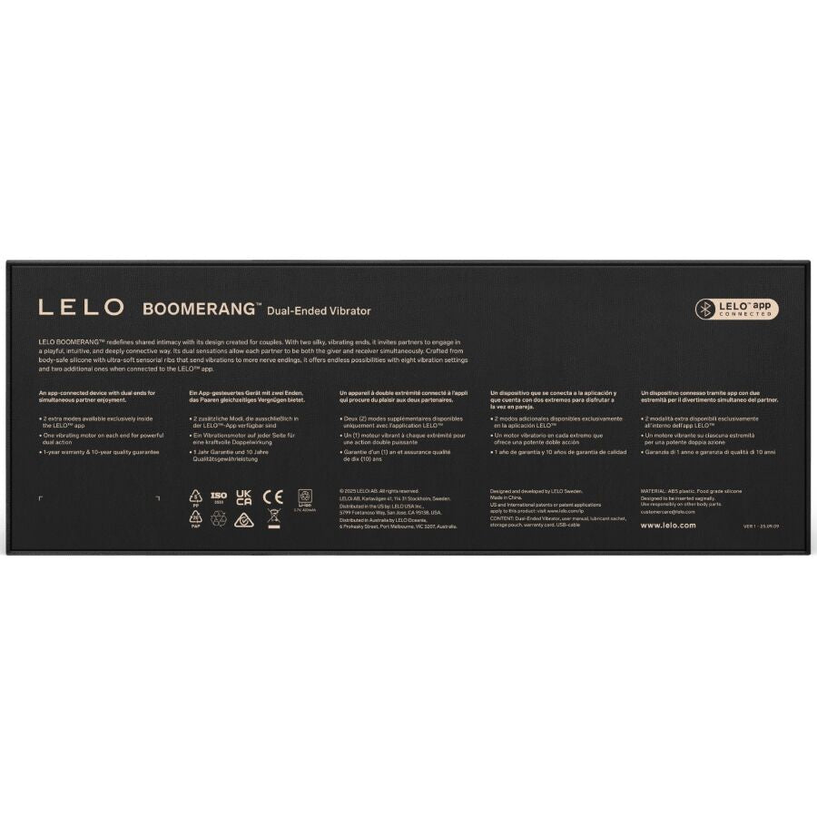 Vibromasseur Double Extrémité Boomerang Cerise - LELO
