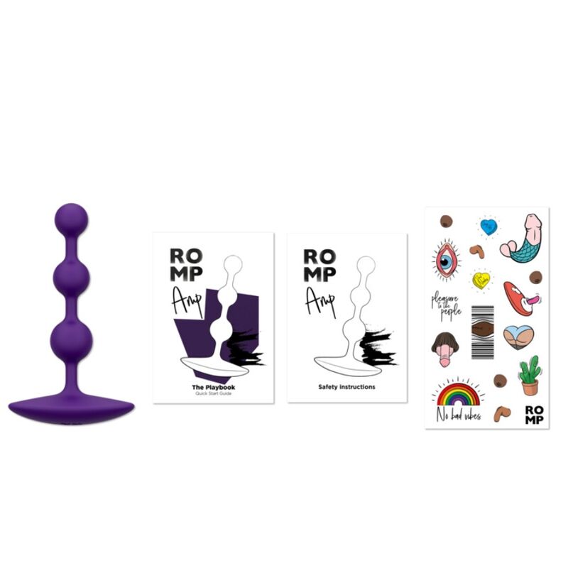 Perles Anales Flexibles AMP Violettes 12,5 cm - ROMP