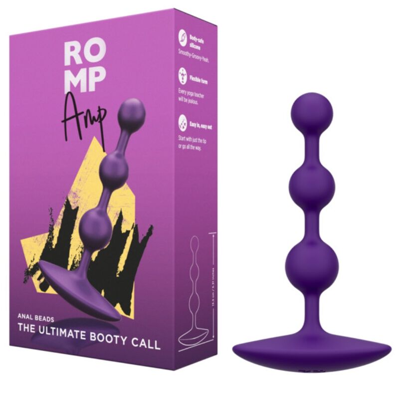 Perles Anales Flexibles AMP Violettes 12,5 cm - ROMP