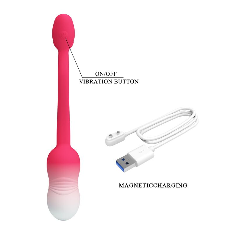 PRETTY LOVE - Å'UF VIBRANT CONTRÔLABLE PAR APPLICATION PULSEN 12 FONCTIONS RECHARGEABLE PAR USB ROSE