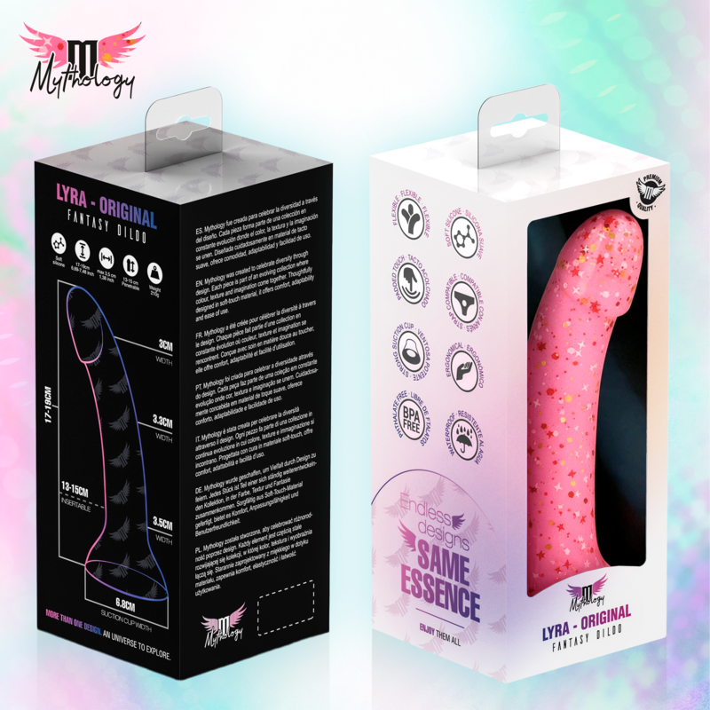MYTHOLOGY - LYRA 6 GODEMICHET EN SILICONE 17 CM Ø 3,6 CM ROSE ROUGE MOUSSELÉ