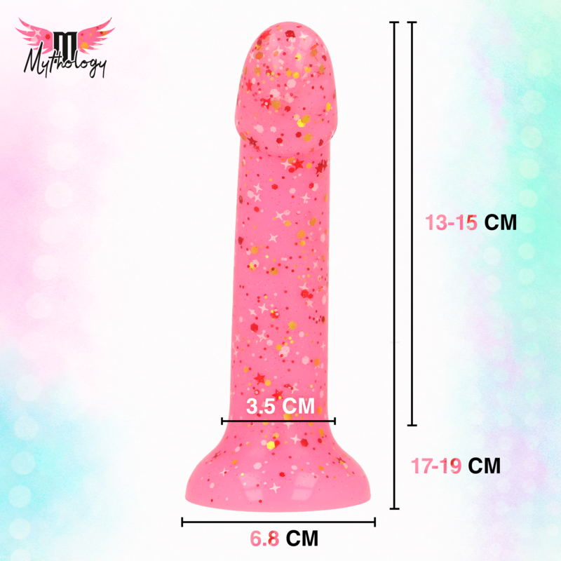MYTHOLOGY - LYRA 6 GODEMICHET EN SILICONE 17 CM Ø 3,6 CM ROSE ROUGE MOUSSELÉ