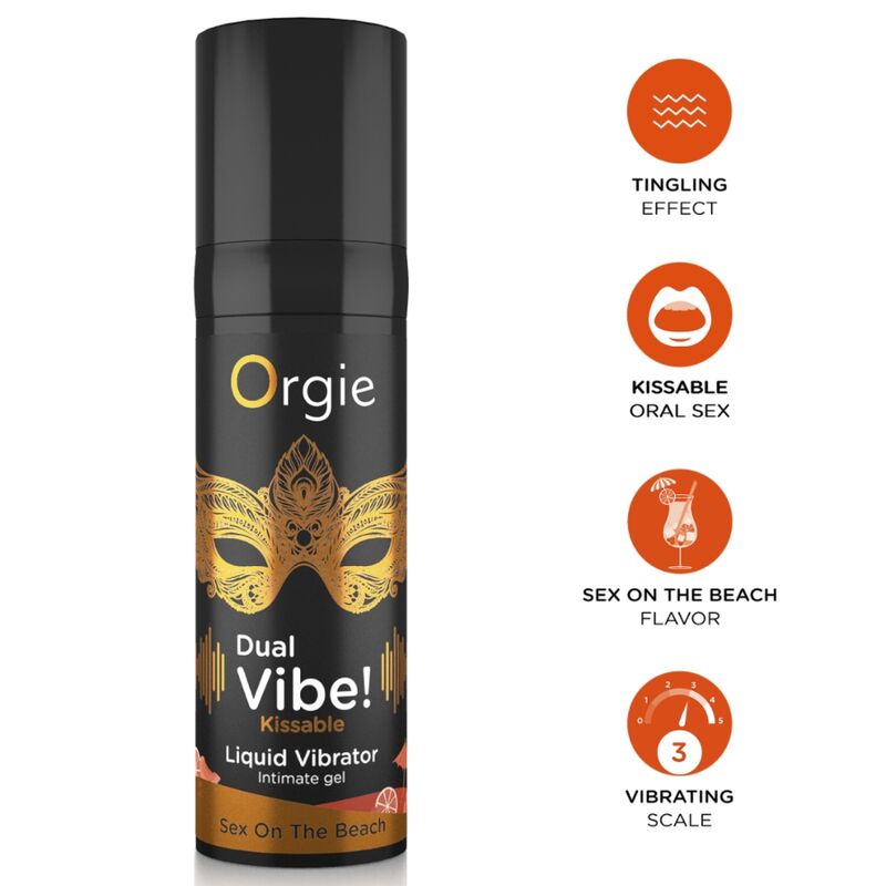 ORGIE - DOUBLE VIBRATION! SEXE SUR LA PLAGE VIBRATEUR LIQUIDE À EMBRASSER 15 ML