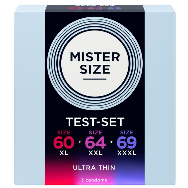 MISTER SIZE - PACK ÉCHANTILLON DE PRÉSERVATIFS TAILLE 60-64-69 MM (3 UNITÉS)