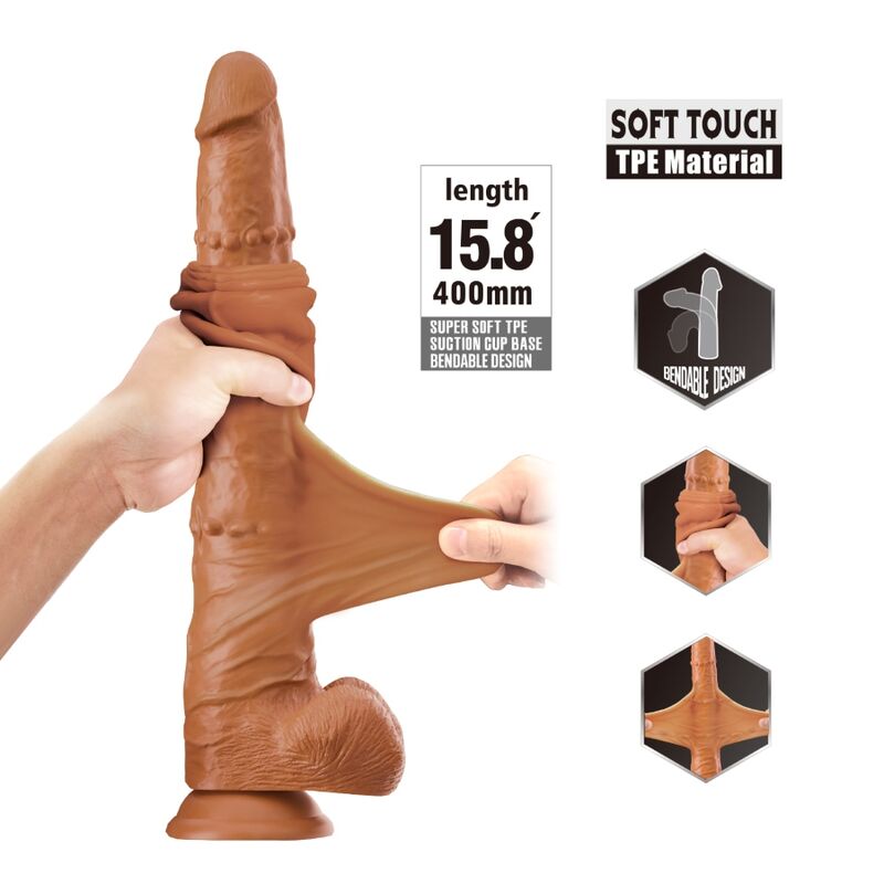 PRETTY LOVE - BRAM GODEMICHET RÉALISTE DOUX AU TOUCHER 40 CM MARRON