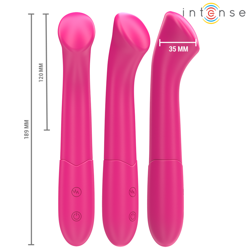 INTENSE - PATY 19 CM FLEXIBLE 10 VIBRATIONS MODÈLE 2 ROSE