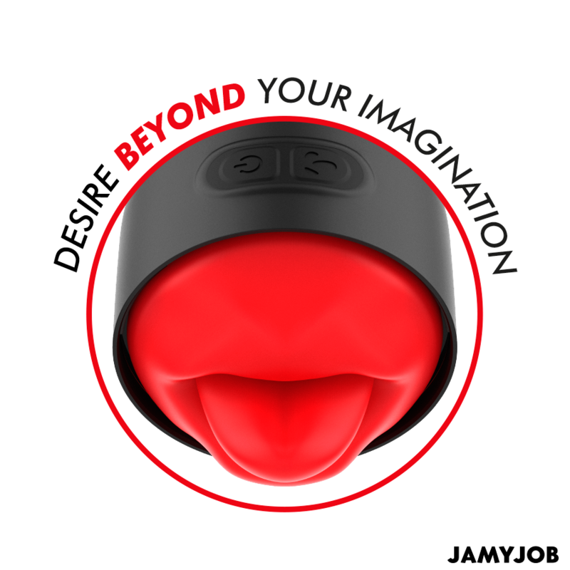 JAMYJOB - MASTURBATEUR LICK-R AVEC SIMULATEUR DE LÉCHAGE ROTATIF À 360° ET VIBRATION NOIR
